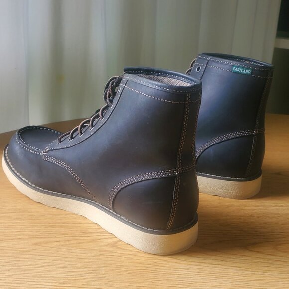 Eastland Men's Lumber Up Moc Toe Work Boots/ Size 12D/ Charcoal Gray Leather - Picture 8 of 9